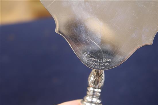 A late Victorian ivory handled silver presentation trowel and mounted ivory mallet, related to the foundation stone laying